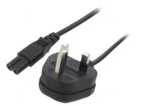 SN38-2/07/3BK Kabel: 2x0,75mm2, BS 1363 (G) wtyk,IEC C7 żeński, 3m