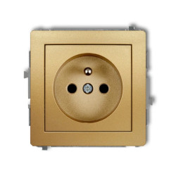 DECO Gniazdo pojedyncze z/u 2P+Z złoty 29DGP-1zp