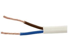 PRZEWÓD PRĄDOWY H03VV-F/OMY 300V 2X0.5 BIAŁY
