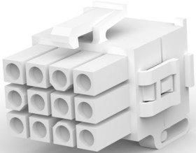 Plug housing, 12 pole, pitch 4.14 mm, straight, natural, 794200-1