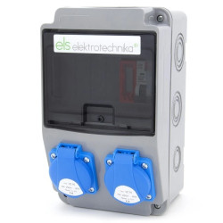 Rozdzielnica budowlana, ogrodowa 2*GS 230V + zabezpieczenia + certyfikowany licznik MID, 6NO21C00L