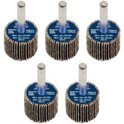 Sealey FW2520805 25 x 20mm Abrasive Flap Wheel on 6mm Shaft 80Grit - Pack of 5