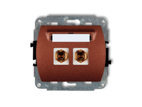 TREND Gniazdo głośnikowe pojedyncze (typu banan - czerwony i czarny pozłacany 4 mm2 do lutowania) brązowy metalik 9GG-3 KARLIK