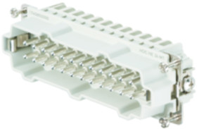 Pin contact insert, 8, 24 pole, equipped, tension clamp connection, with PE contact, 1745850000