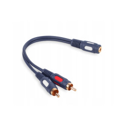adapter przejście 2x wtyk RCA na 3.5mm Jack gniazdo VITALCO JR536