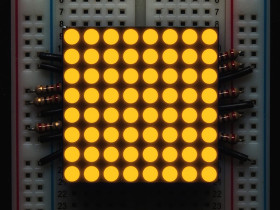 Small 1.2" 8x8 Ultra Bright Yellow-Orange LED Matrix (KWM-30881CUYB)