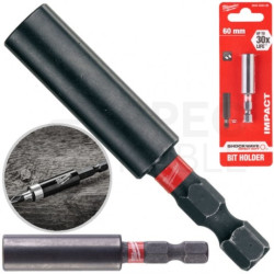 Uchwyt magnetyczny Przedłużka do bitów udarowych 1/4" HEX 60mm SHOCKWAVE Impact Duty MILWAUKEE w blistrze