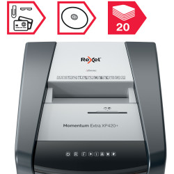 Rexel 2021421XEU Rexel Momentum Extra XP420+ Jam Free Cross Cut Paper Shredder