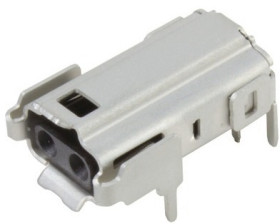 Socket, 2 pole, 2P2C, solder connection, PCB mounting, 09452812810