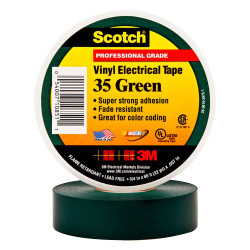 3M™ 80611211576 Scotch 35 Weatherproof Adhesive PVC Tape Green 19mm x 20m
