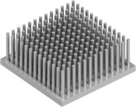 Pin heatsink, (L x W x H) 50 x 50 x 20 mm, 2.7 to 0.5 K/W, natural aluminum, 10006869