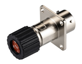 Złącze wielostykowe przemysłowe 4-pinowe, panelowe Gniazdo ITT Cannon