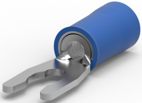 Insulated forked cable lug, 1.25-2.0 mm², AWG 16 to 14, M3.5, blue, 52935-2