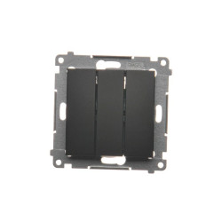 Simon 54 Łącznik potrójny z podświetleniem LED (moduł) 10AX 250V szybkozłącza, czarny mat DW31L.01/49