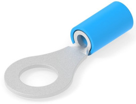 Insulated ring cable lug, 1.25-2.0 mm², AWG 16 to 14, 6.73 mm, M6, blue, 321045