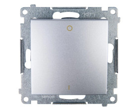 Simon 54 Łącznik dwubiegunowy srebrny mat DW2A.01/43