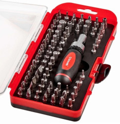 Zestaw BIT 79 elementów z grzechotką wkrętak - Schmith