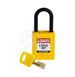 Kłódka LOTO SafeKey nylonowa, szekla 38 mm, żółta, 150232