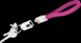 214002 Sync &amp; charge key fob, Micro B, 0.2 m, pink