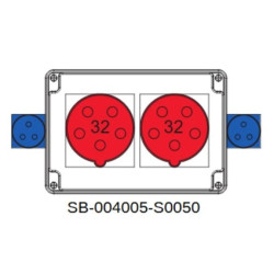 Rozdzielnica 2x5x32A 2x3x16A INA=32A IP54 SB-004005-S0050-54