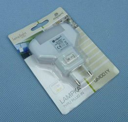 LAMPKA NOCNA LED YELLOW 0,12W 230VAC