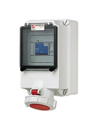 Złącze przemysłowe - zasilające 63A Gniazdo 400 V 3P + N + E Żeński MENNEKES Czerwony Montaż ścienny IP67