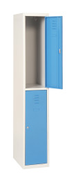Szafa 2-drzwiowa, kolor: Niebieski, Jasnoszary, 1800 mm x 300 mm x 500mm, AKAZE