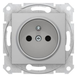 Sedna Gniazdo pojedyncze z/u z przesłonami(z. bezgwint.) alu SDN2800760