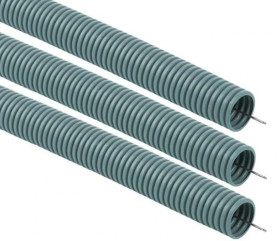 Rura osłonowa karbowana 16/12 PVC z pilotem, szara /opak. = 50m/