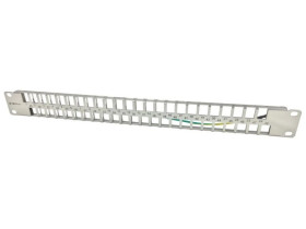 Patch panel 19 modularny 48 portów 1U z podporą niewyposażony PK046