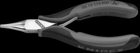 35 12 115 ESD Electronics gripping pliers 115 mm, flat-wide jaws