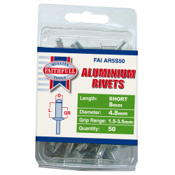 Faithfull FAIAR5S50 Aluminium Rivets 4.8 x 8mm Short Pre-Pack of 50