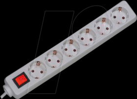 381.244S Steckdosenleiste SELLY, 6-fach, Typ F - CEE 7/3, weiß