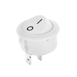 Przełącznik klawisz 230V 6A 2-poz 1-tor 1xNO biały okręgły / PRK0080