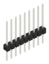 Pin header, 9 pole, pitch 2.54 mm, straight, black, 10046583