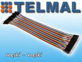 Przewody kable zworki męski-męski 40szt 20cm