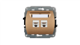 Trend Gniazda Komputerowe Podwójne 2Xrj45, Kat. 6, 8-Stykowy Złoty Metalik 8Gk-4