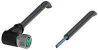 Sensor actuator cable, M8 cable socket, angled, A to open end, 3 pole, 10 m, PVC, black, 3 A, 240800-0006