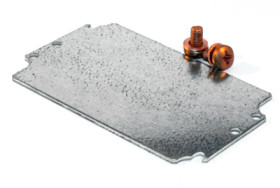 Mounting plate, steel, (L x W x H) 144 x 70 x 2 mm, natural, for 1590Z120, 1590Z120PL