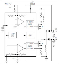 Switch-Mode Regulator with 5V to ±12 or ±15V Dual-Output