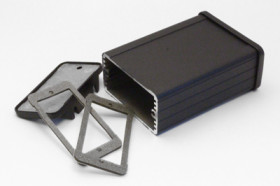 Aluminum RF enclosure, (L x W x H) 80 x 59 x 31 mm, black, IP54, 1457C802EBK