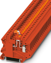 Knife disconnect terminal, screw connection, 0.14-6.0 mm², 2 pole, 20 A, 6 kV, red, 3057254