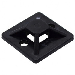 Podstawki montażowe samoprzylepne MOPS 25x25mm czarne 100szt. do opasek zaciskowych TECHNOPLASTIK