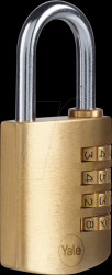 Y150B/40/130/1/B Combination lock, brass, 4-digit numerical sequence, 40 mm