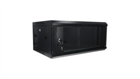 Szafa Wisząca Rack 19 4U 450Mm Drzwi Szklane Czarna Toten