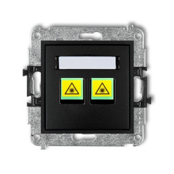 MINI Mechanizm gniazda światłowodowego/optycznego podwójnego czarny mat 12MGOP-2