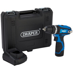 Draper 70256 12V Combi Drill, 1 x 1.5Ah Battery, 1 x Fast Charger