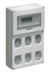 Rozdzielnia budowlana pusta 12 mod.6 gniazd 16A szara EC69025