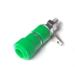 gniazdo banan zacisk laboratoryjny średnica 11mm zielony