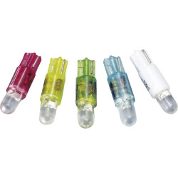 LED lamp, W2x4.6d, 0.7 lm, 12 V (DC), 12 V (AC), 60 °, clear, red, 70112202
